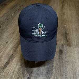 Imperial The First‎ Tee Golf Hat Black Performance Adj Strap Polyester Sm Fit